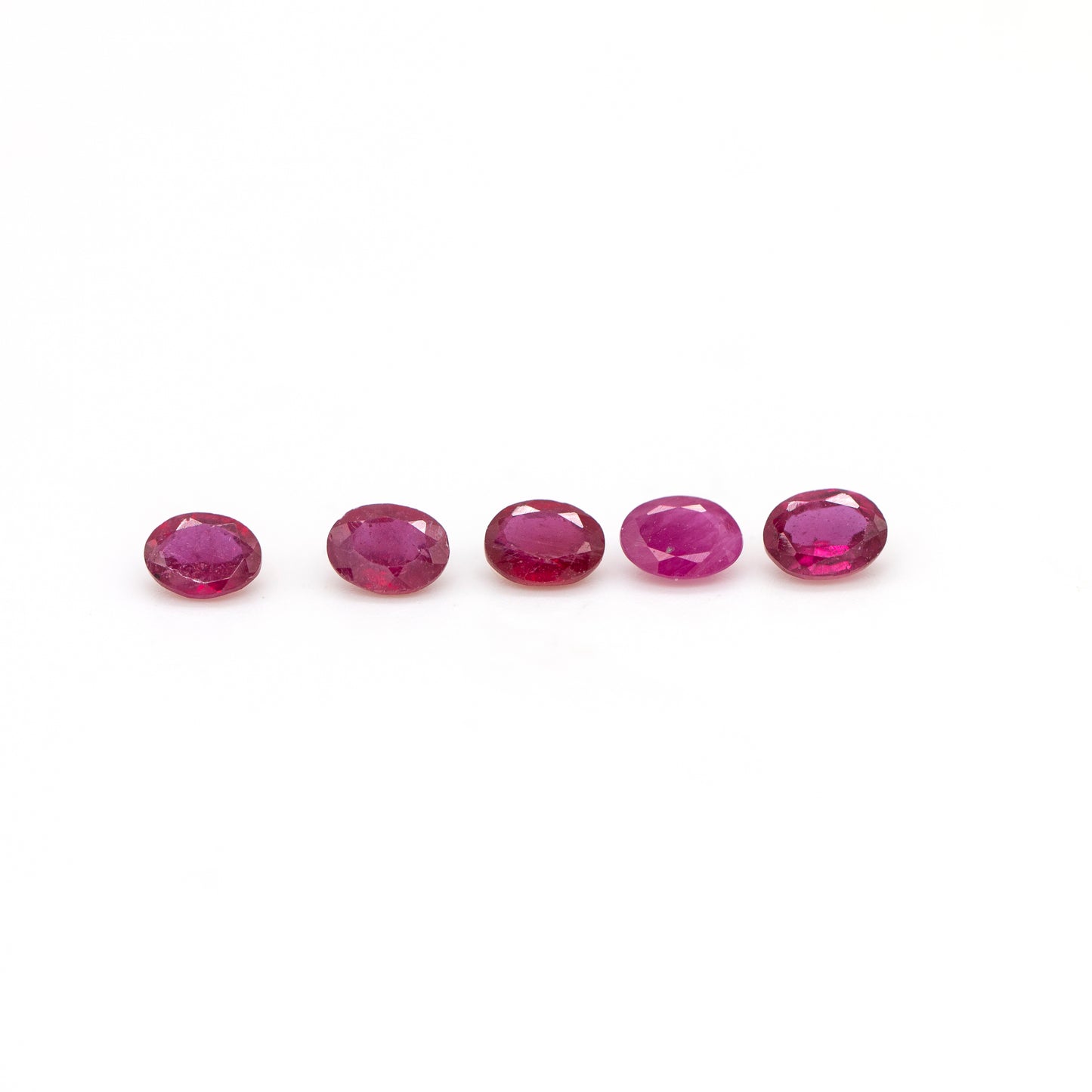 AVG 1.00+ctw NATURAL Ruby Oval 5x4mm 5 Stone Parcel